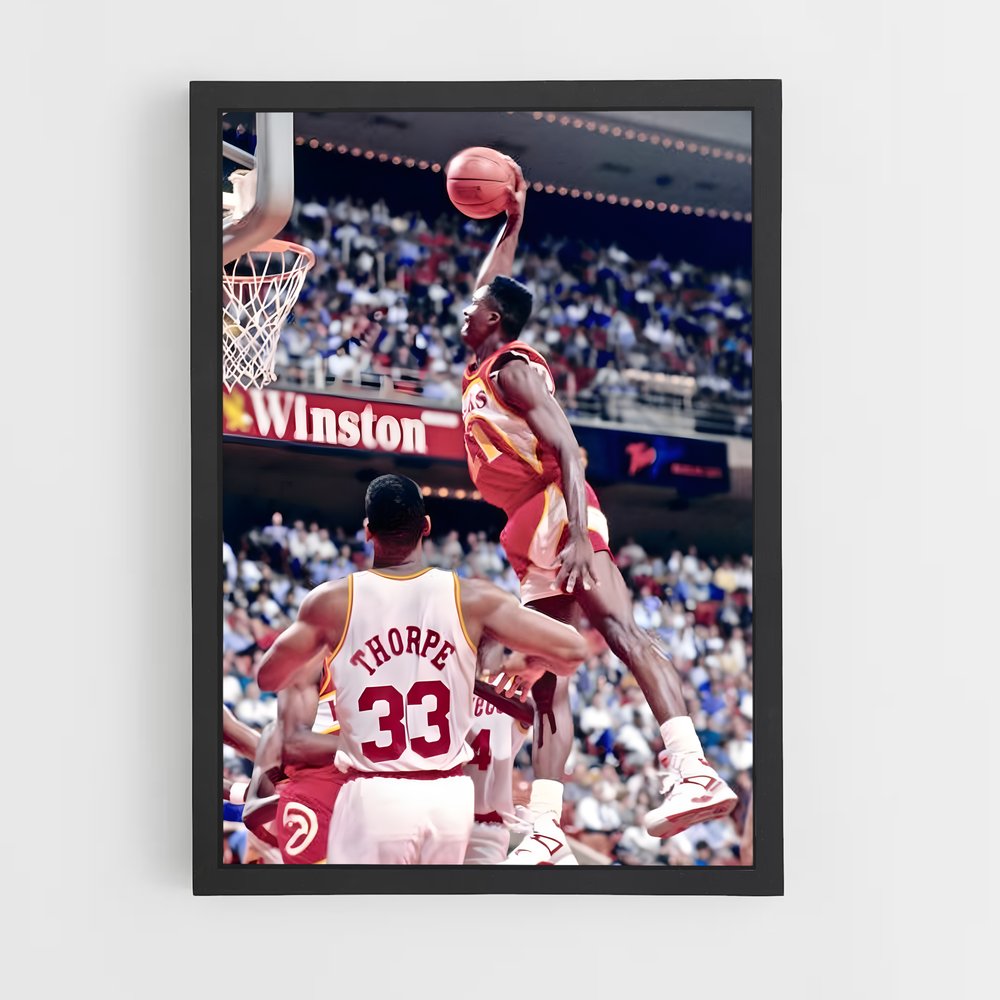 Poster Dominique en Vol – affiche Basketball (vue 2)